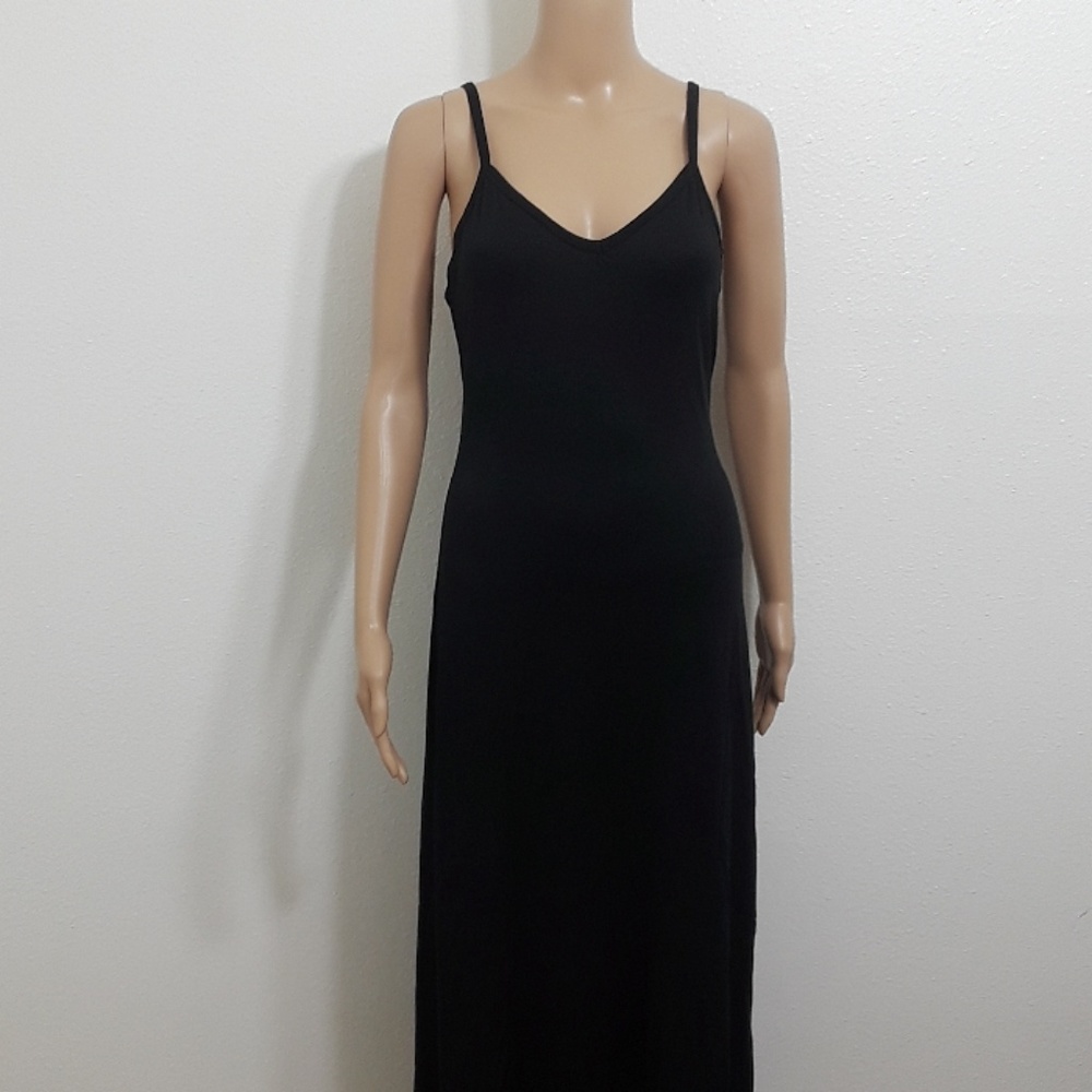 new long black dress sleeveless
